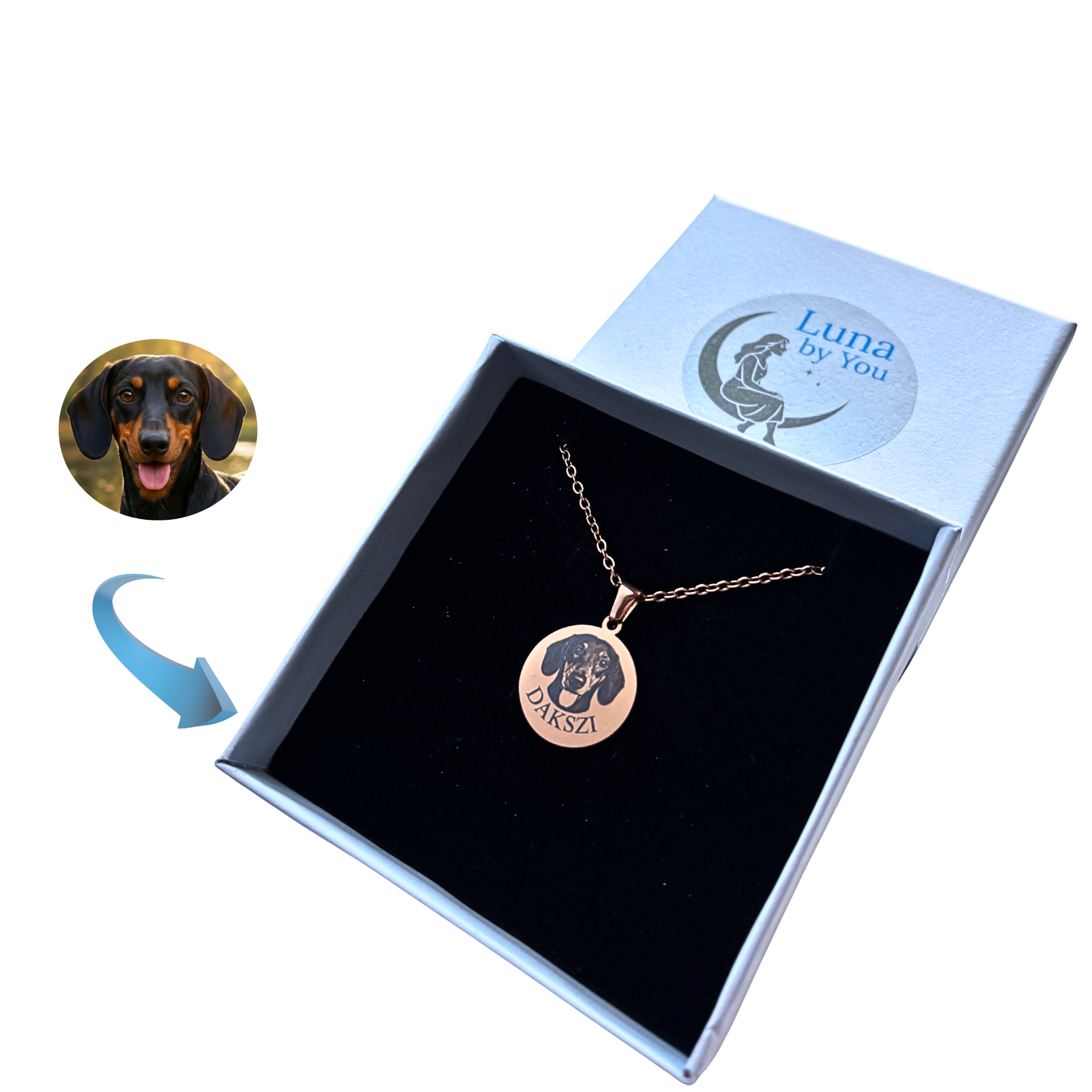 lunabyyou kutyas nyaklanc rozearany